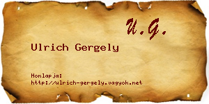 Ulrich Gergely névjegykártya